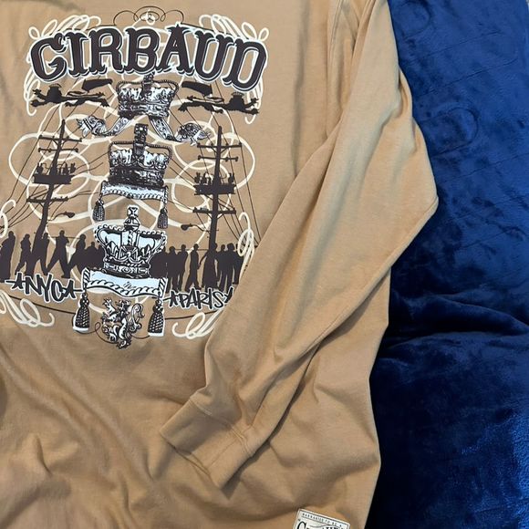 Vintage Girbaud Men's XL Tan Graphic Print Long Sleeve T-Shirt with Horse Design - Picture 7 of 9